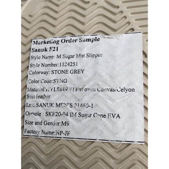 Sanuk Men's 9 Cozy Vibe Low Sugar Mat Slipper Stone Gray Canvas Shoes 1124251 - Picture 11 of 16